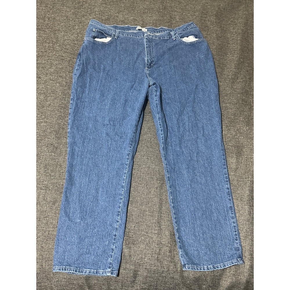 Riders Women's 24W P Jeans Relaxed Fit Straight Leg‎ Blue Denim